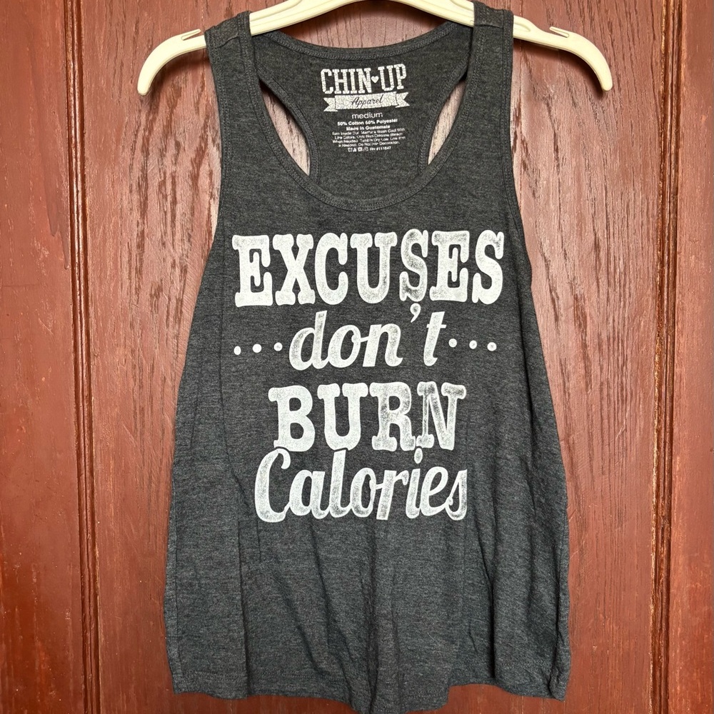 Chin Up Apparel Gray Heather Racerback Tank Top
